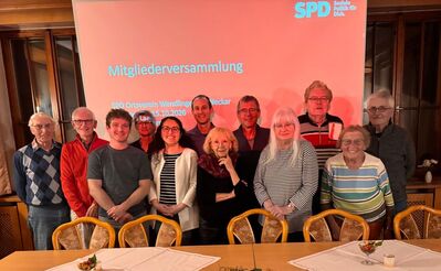 Die Mitglieder des SPD-Ortsvereins Wendlingen am Neckar bei ihrer Mitgliederversammlung am 15. Oktober 2026.